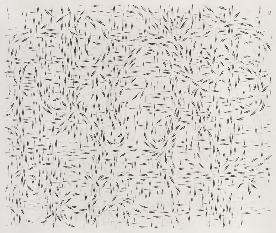 Huang, Zhiyang, Three Marks Movement No. 1307, 2013, ink and mineral pigments on silk, 200 x 240 cm